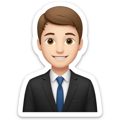 Young man wishing luck sticker