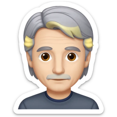 Michael Yanni with grey hair no moustache sticker