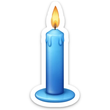 Blue candle sticker