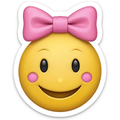 Aesthetic smiley ￼ face ￼ wearing a bow ￼ sticker