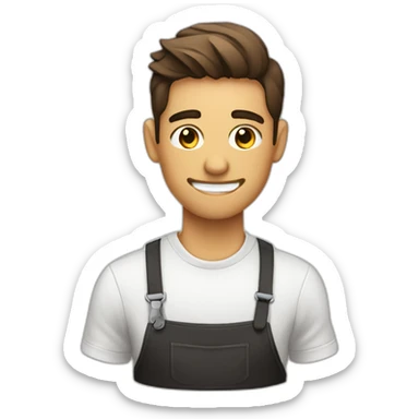 the barista is tired, but everything is smooth, he smiles and continues to work. sticker