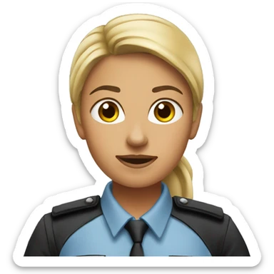 woman security guard sticker