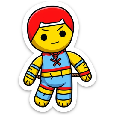 carolina blue and red voodoo doll sticker
