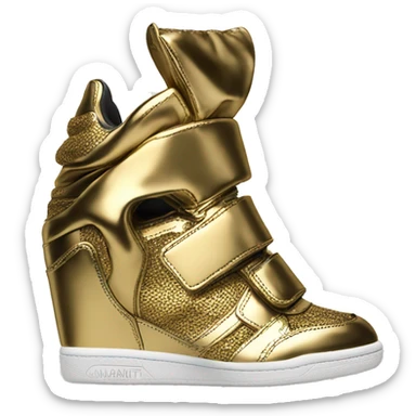 isabel marant wedge sneakers gold sticker