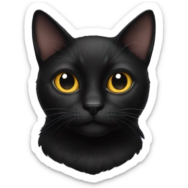 Cross eyed black cat  sticker