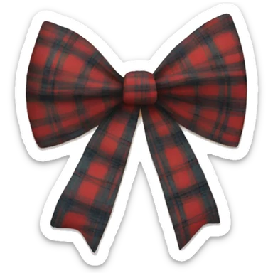 Plaid bow sticker