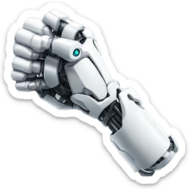 White mechanical cyborg arm and bicep sticker