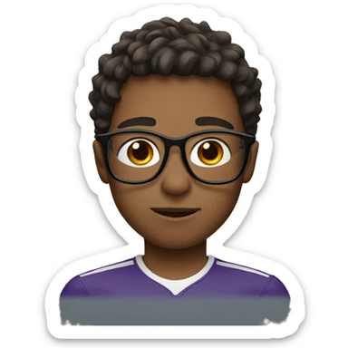 athlete boy with glasses sticker