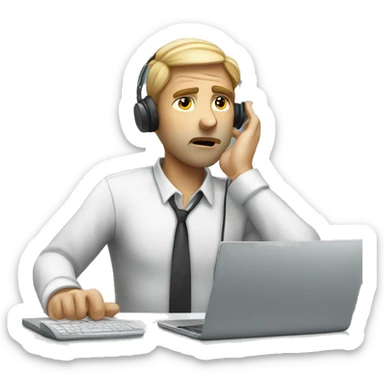 tired call center employee sticker