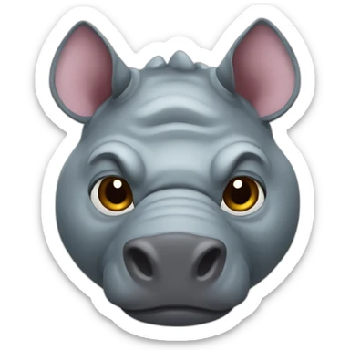 Homme tête de rhino sticker