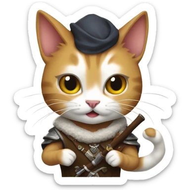 cats playing dnd sticker
