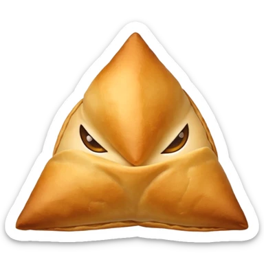Create an emoji of rye Indian snack samosa . The emoji should have only one samosa at a time sticker
