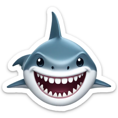Shark smiling with teeth sticker