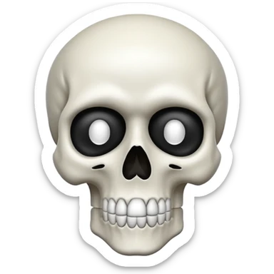 Skull with a the silent emoji sticker