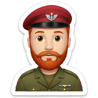 male soldier red hair style and bead sticker