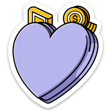 heart and coin sticker