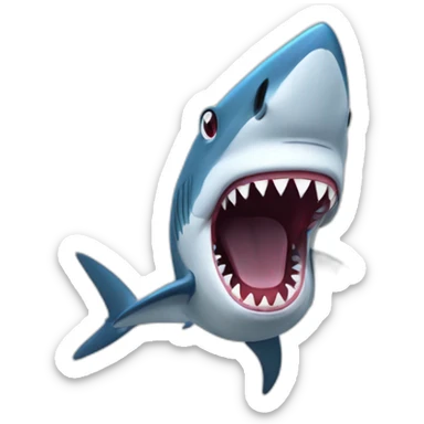 shark screaming rainbows sticker