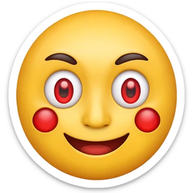 red eyes on yellow face emoji sticker