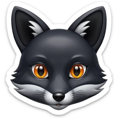 black fox black eyes sticker