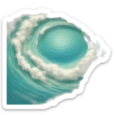 Giant whirlpool rising to the sky sticker