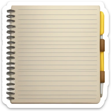 a open notebook with a page saying the word Free sticker