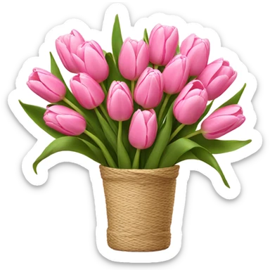 Pink bouquet of tulips sticker