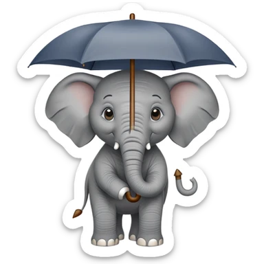 Elefant holding umbrella sticker