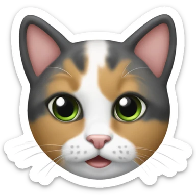 un gatto a tre colori che balla sticker