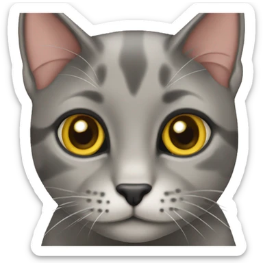 A small byt grown grey brindle cat sticker