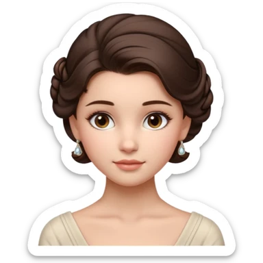 Cinematic Realistic run girl Portrait, depicted with lifelike skin texture, subtle rosy undertones, and soft natural lighting that enhances the gentle contours of her face. Her intricately detailed brunete hair is elegantly styled in an updo, sticker