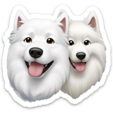 white samoyed and alaskan malamute sticker