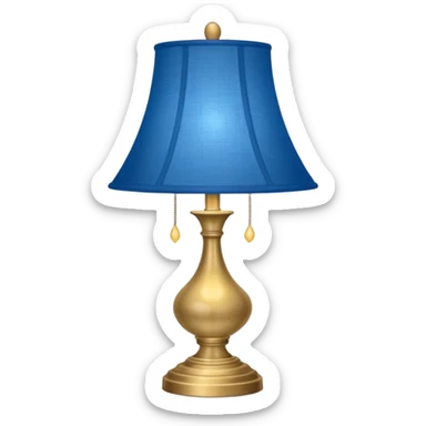 lamp with blue lampshade sticker