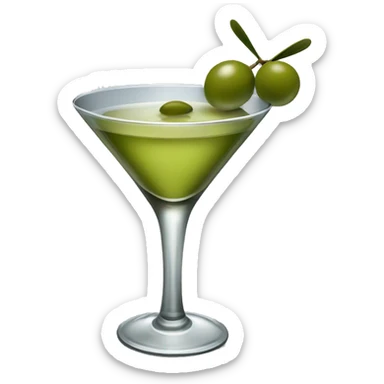 Martini with olives and a thin black bow around glass stem sticker