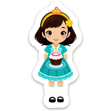 Birthday Girl asian  sticker