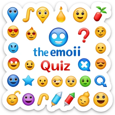 A title logo for "The Emoji Movie Quiz" with fun colorful movie and quiz elements sticker