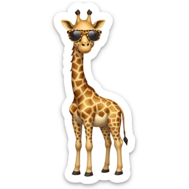 Giraffe with sunglasses sticker