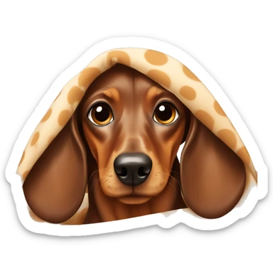 Dachshund brown dog with spots under blanket sticker