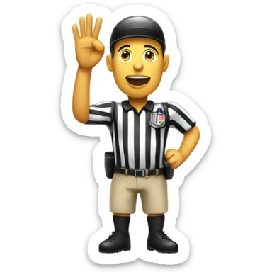 A football referee signaling safety  sticker