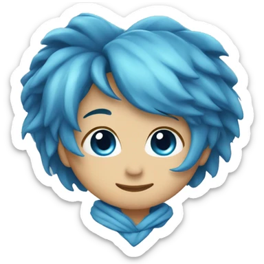 blue heart cute sticker