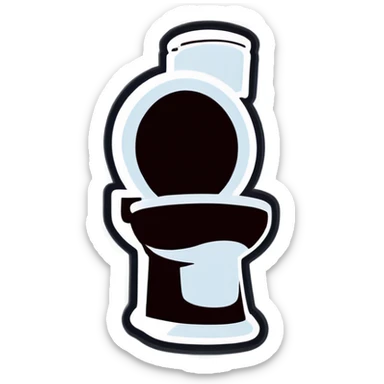 Head comming out of a toilet sticker