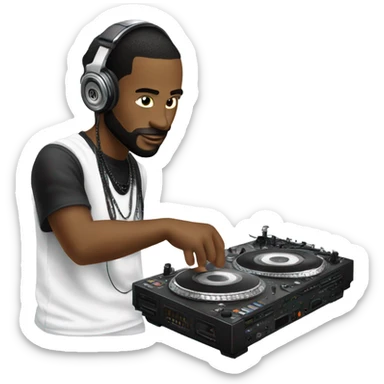 A white DJ playing music with Technics MK II 1200 sticker