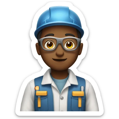 kid dressed up as engineer sticker