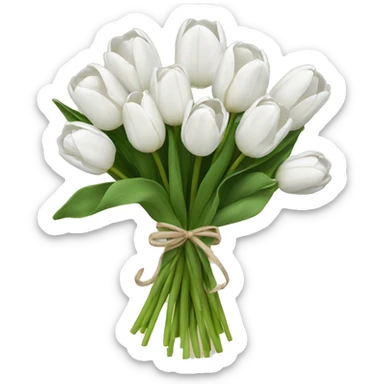 white tulip bouquet  sticker