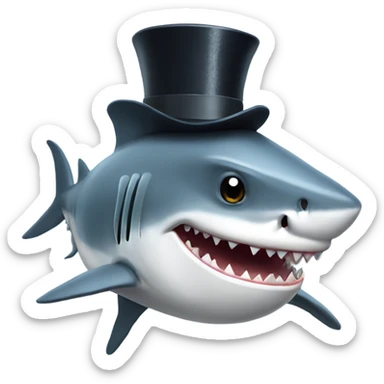 Shark with a top hat sticker