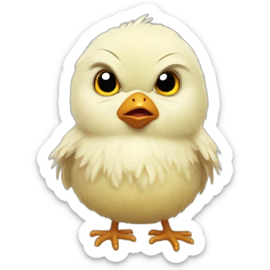 angry baby bird chick sticker