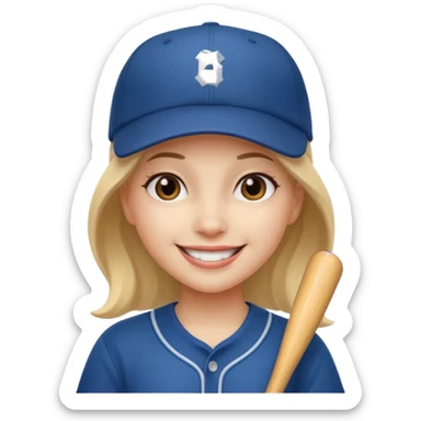 baseball hat girl sticker