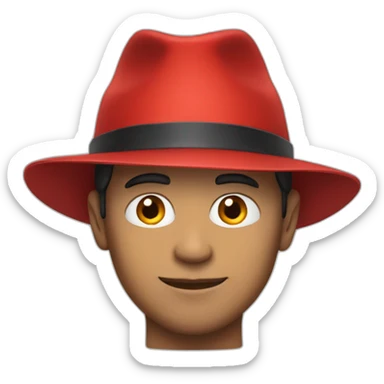 A man with a red hat sticker