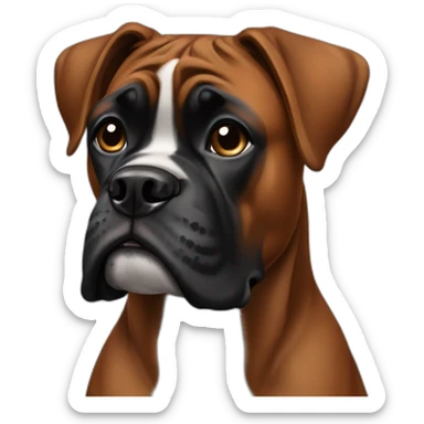 black boxer dog sticker