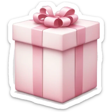 Light pink and white present sticker