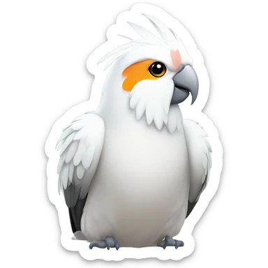 white cockatiel bird thinking sticker